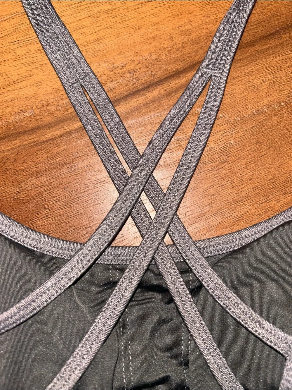 ALO Yoga Dark Gray Strappy Bra Support Camisole Tank Top XS S